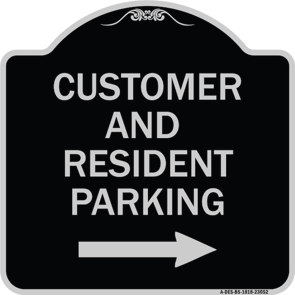 Reserved Parking Customer and Visitor Parking Heavy-Gauge Aluminum Sign, 18" x 18", BS-1818-23052